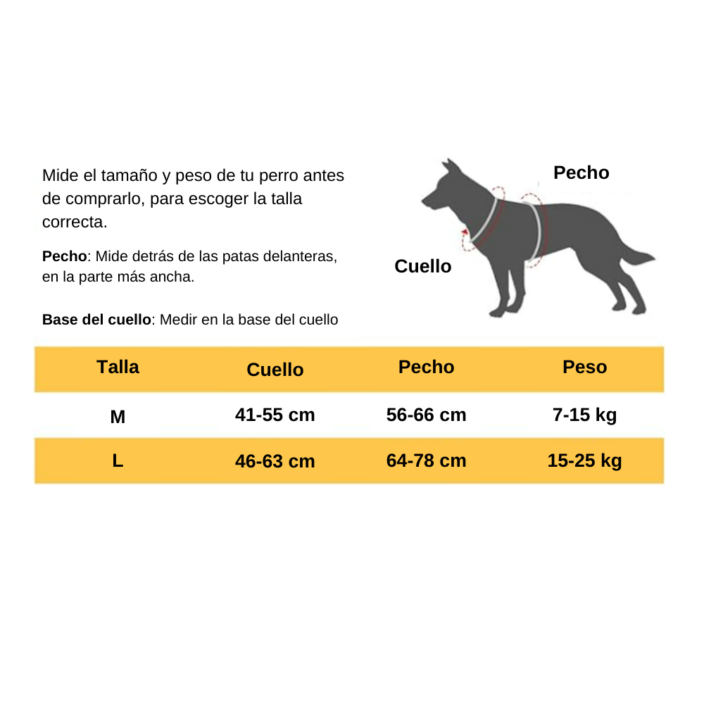 Arnés para perro con correa retráctil rojo M