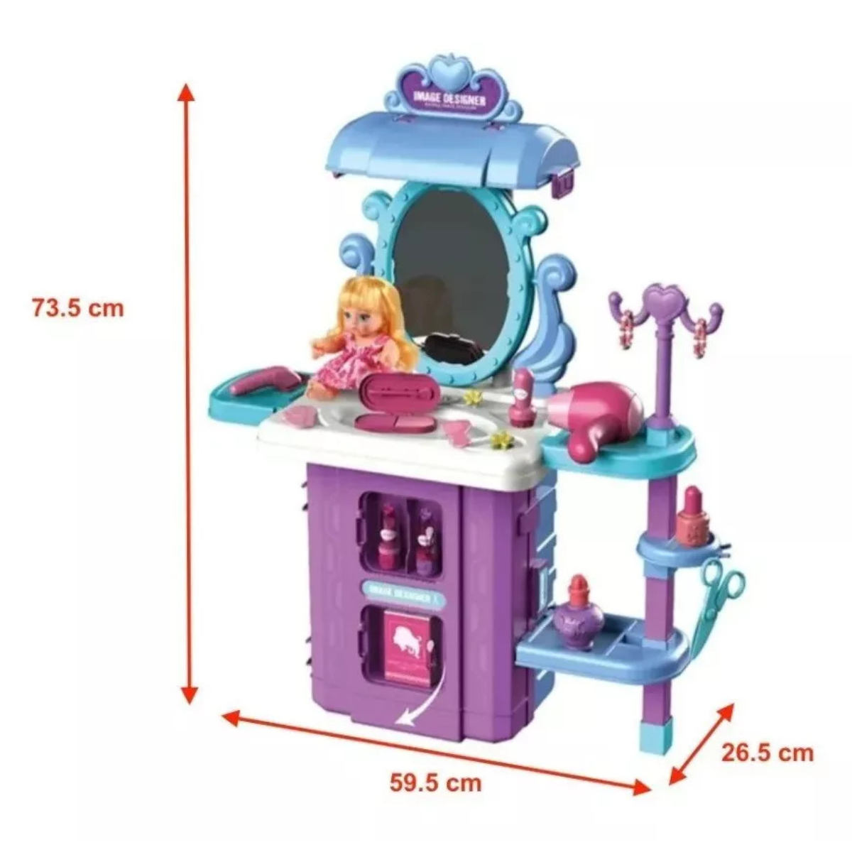 Juguete 2 en 1: Mesa y maleta maquilladora