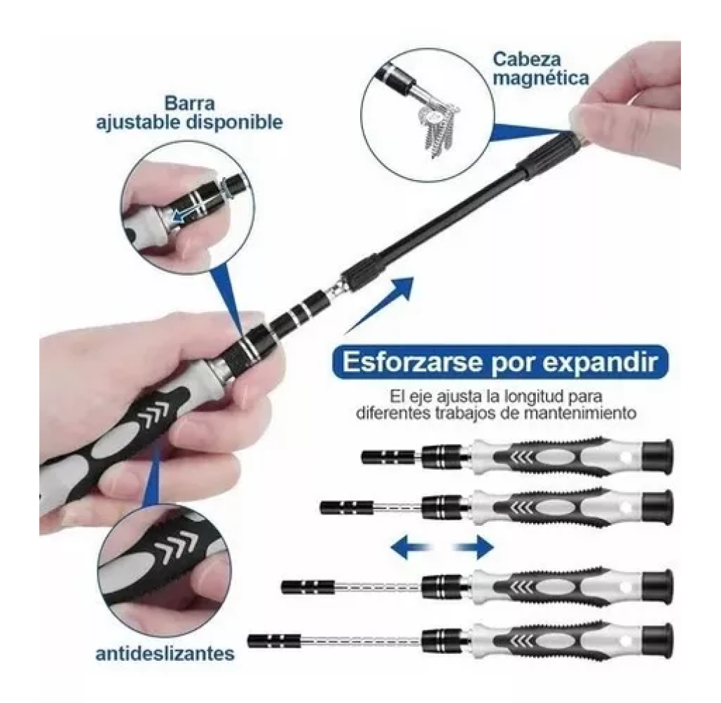 Kit desatornillador y herramientas 115 Piezas