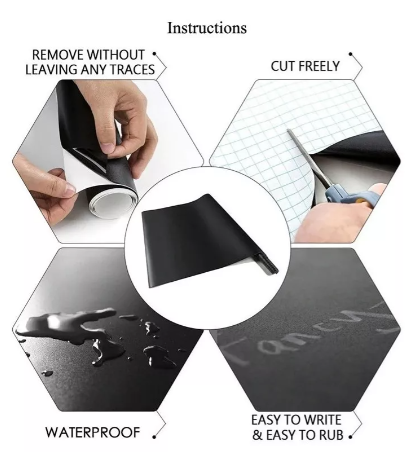 Pizarra adhesiva + tizas