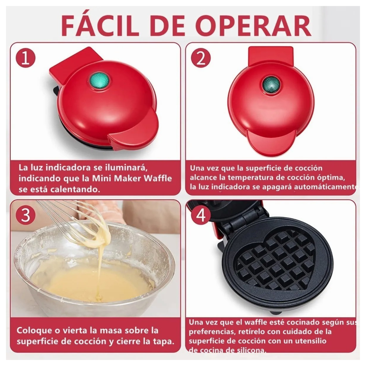 Waflera con forma de Mini Corazón